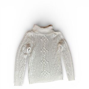Ralph Lauren Cream Cable Knit Turtleneck Sweater